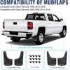 PIT66 4PCS Molded Mud Flaps Wheel Fender Mudguard, Compatible with Chevy Silverado 1500 2014-2018/ Silverado 2500 3500 2015-2018, All Weather Splash