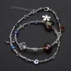 Dainty Acrylic Flower Necklace Elegant Crystal Beaded Chain Choker Necklace Wedding Jewelry Women Flower Sweater Chain