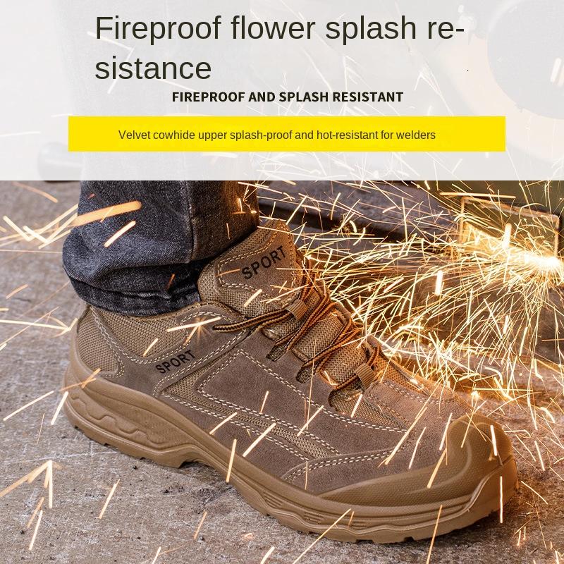 Labor Shoes Men's Plastic Steel Head Insulation Wear-resistant Tie-resistant Smash-proof Stab-proof Safety Work Shoes