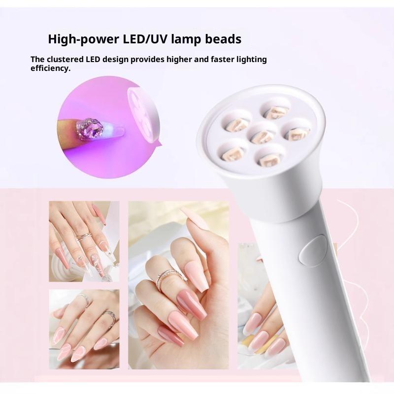 Handheld UV Gel Nail Lamp Cordless Mini Rechargeable Fast Curing Portable Light for Travel Manicure DIY