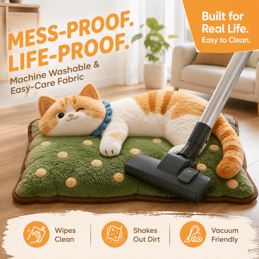 Pashmina Home Decor Carpet Non-Slip Cartoon Carpet Soft Cat  Area Rug  Living Rooms