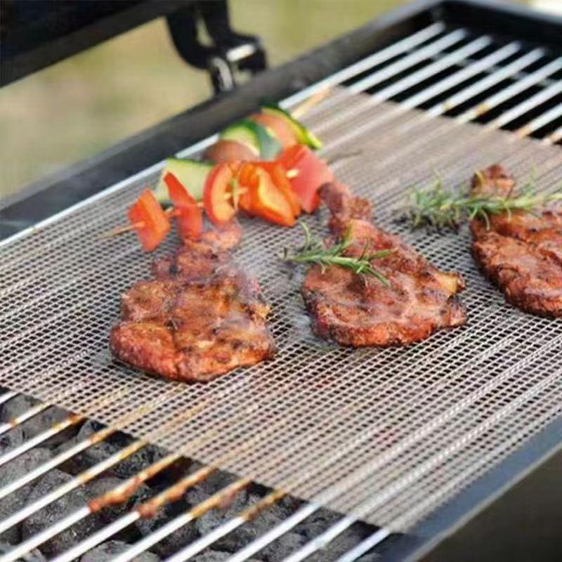 Barbecue Grilling Mat Replacement Mesh Wire Net Non-Stick Grilling Mesh Pads Outdoor Activities Cook Reusable BBQ Accessories