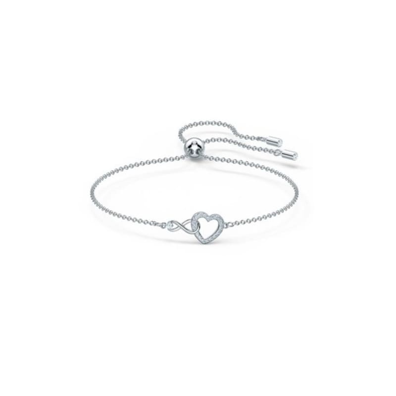Swarovski [Authentic Product from Headquarters/shopping Bag Included] Hyperbola Heart Rhodium Bracelet M 5524421