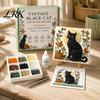 Easy Craft Kit for Beginners Halloween Sea Glass Art DIY Kit, Ghost Black Cat Owl Raven Pumpkin Creative Journey Gift Set Mosaic Set, Beginner