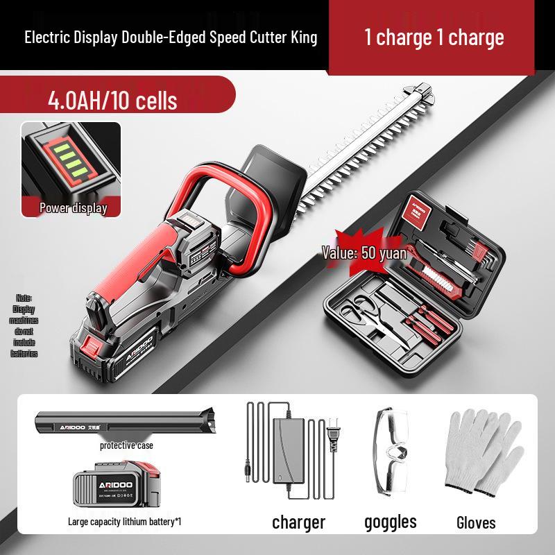 Rechargeable German Electric Hedge & Tea Tree Pruning Shears - Lithium Powered Garden Trimmer