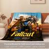 For Fallout-Themed Flannel Blanket, Glam Style, Digital Print, All-Season Comfort, Tear-Resistant, Knitted Craftsmanship, Polyester, with Ap