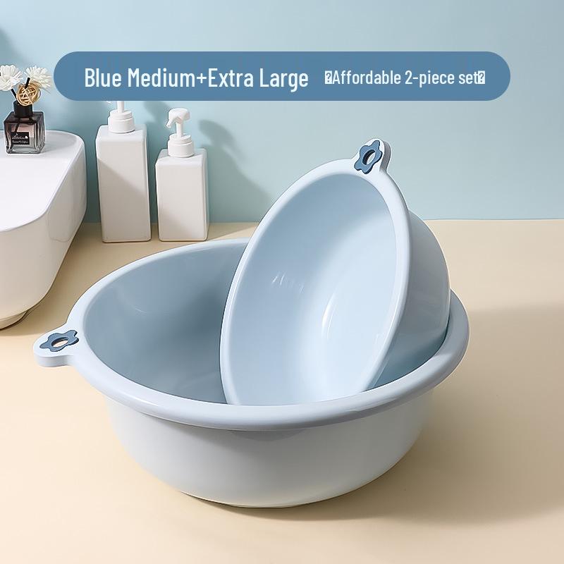 Durable Large Plastic Basin for Laundry, Washing Feet, Face, Vegetables - Ideal for Dorms & Homes