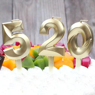 Opera House Birthday Candle Golden Number 0-9 No Birthday Cake Party Baking Dessert Candle Plug-in Set