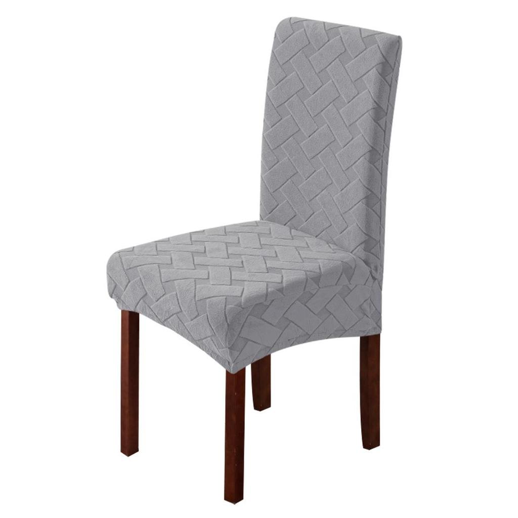 1 Pcs Thick Elastic Chair Seat Cover with Cross Jacquard Polyester Chair Cover Suitable for Hotel Banquet Restaurants