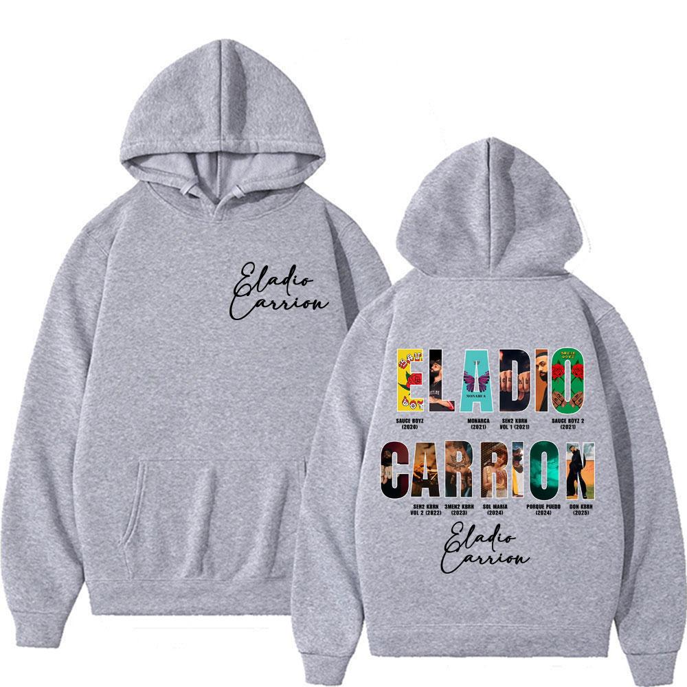 Rapper Eladio Carrion Album 2025 Cover Graphic Hoodies Men Women Vintage Hip Hop High Quality Hoodie Oversized Gothic Sweatshirt