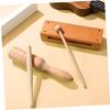 Totority Set of 4 Orff Musical Instruments Makara Wood Sounder Mokuo Zen Taiko Handheld Rhythm Wood Block Clapper Pro Temple Wood Block Wood Rhythm