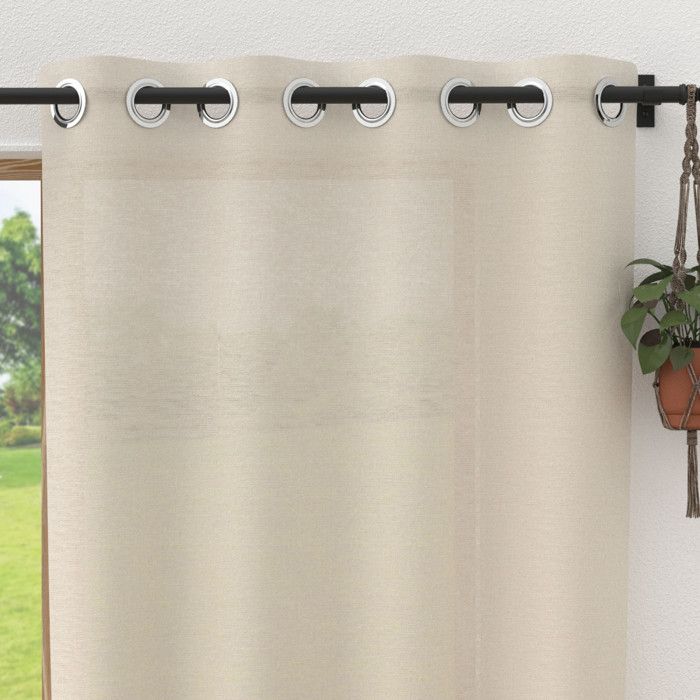 Linen Voile with Eyelets 280x250 Cm NATURAL LINEN, by Soleil d'Ocre