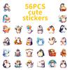 56 Cute Little Penguins Cartoon Stickers Animal Stickers Batch