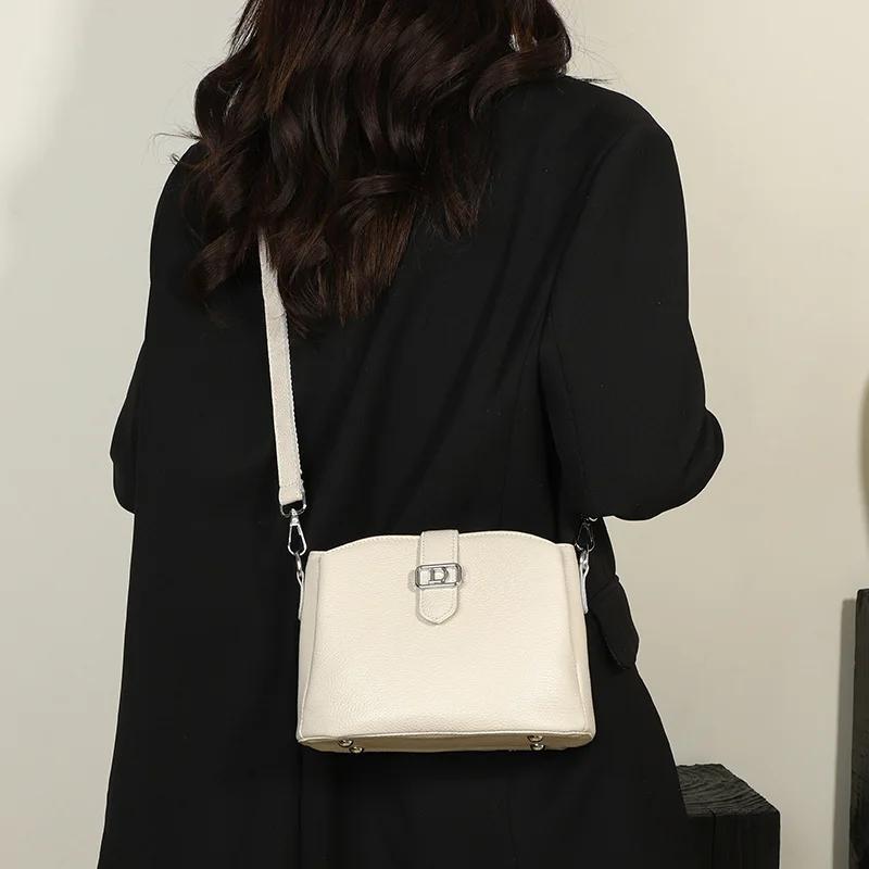 Brand Genuine Leather Handbag  Fashion Luxury Women Shoulder Crossbody Bag Designer Cow Leather Tote Female Messenger Sac