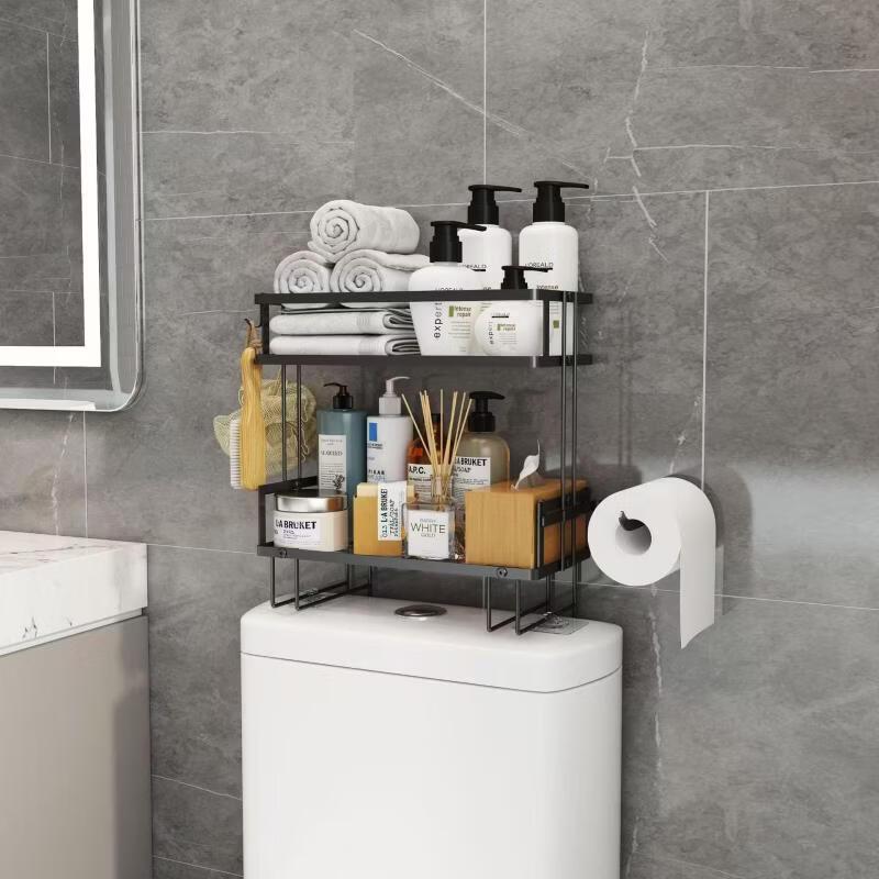 Pure White Double-Layer Over-Toilet Storage Shelf