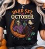 Womens Halloween Shirt, Comfort Colors Tee, Dead Set On October, Retro Halloween Shirt, Spooky Season Tee, Halloween Gift for Her