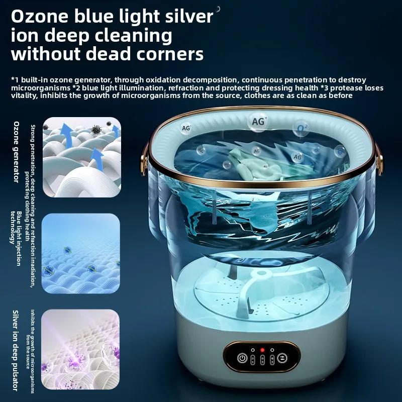 Mini Washer for Underwear Pants &Socks 13L High-capacity Spin Basket Clothes Folding Washing Machine Hidden Drainage Pipe Washer