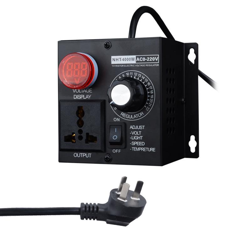 220V Stepless 4KW Ceiling Fan Speed & Temperature Control Switch with Dimming and Angle Grinder Reducer