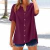 Women's Fashion Loose Casual Summer V-neck Short Sleeve T-shirt