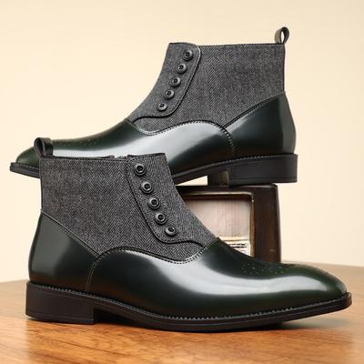 Herren Lederstiefel im britischen Stil Klassische Business-Kleiderstiefel Retro Spitzzehen Oxford Stiefel Herren Chelsea Stiefeletten Botas Hombre