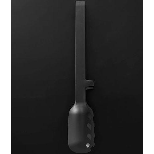 Yamazaki Tower Silicone Cooking Tongs, Black, W10 X D4.7 X H29cm, Dishwasher Safe, Floating Tips, Spoon Tongs, Pasta Tongs, 1776