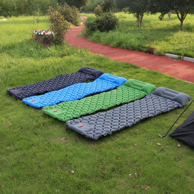 Outdoor Nylon TPU Inflatable Mat Portable Light Tent Mat Single