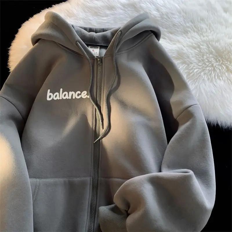 Cardigan con cappuccio in peluche e spesso da uomo, maglione da coppia autunno e inverno
