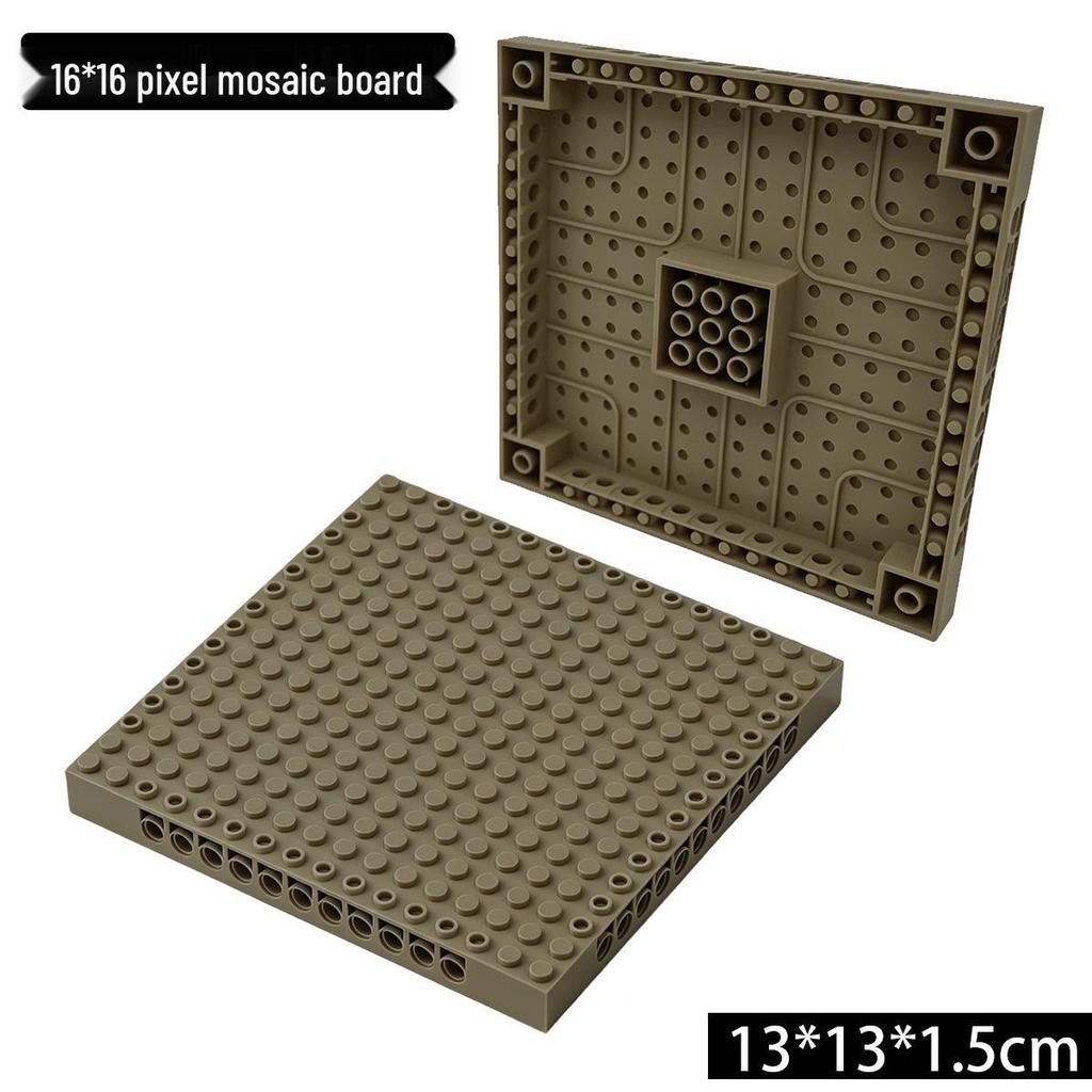 Lego-Compatible 16x16 Brick Plate Base with Holes for Creative Assembly