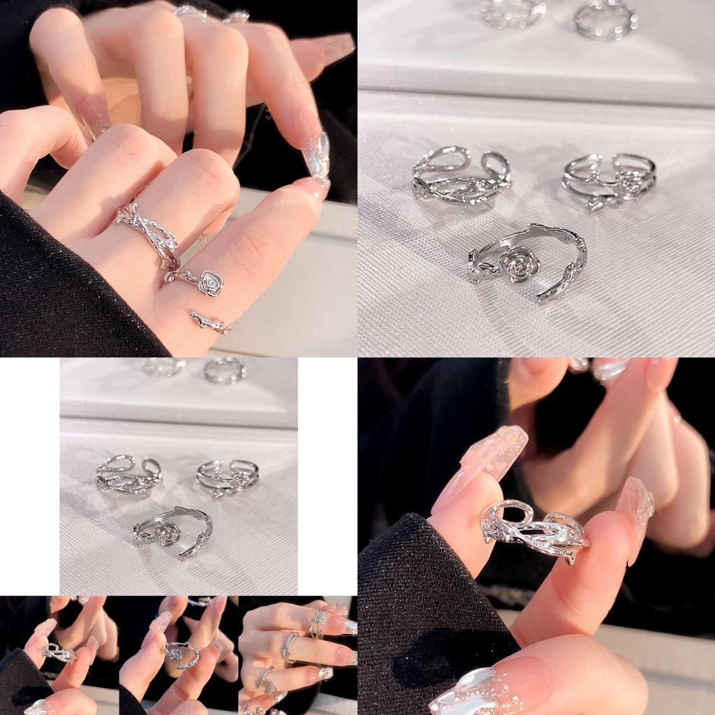 Elegant Copper Geometric Design Adjustable Open Ring For Women Couples Fashion