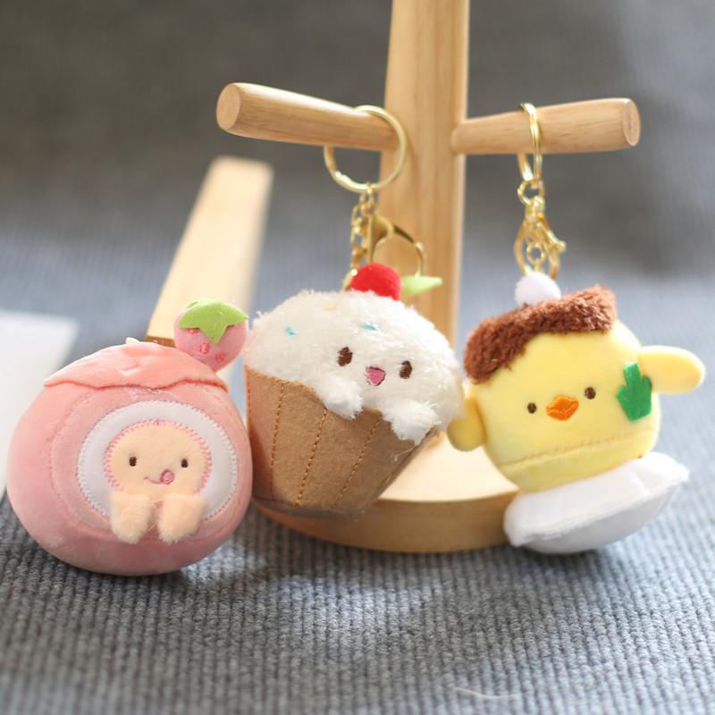 Chicken Pendant Cherry Plush Toy Keychain Stuffed Animal Accessory Teens For