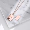 Personalized Stainless Steel Cross Envelope Pendant Necklace for Couples