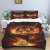 Blue Light Jungle White Tiger Animal Print Bedding Set (3-Piece) - Domineering White Tiger Pattern Duvet Cover and Pillowcase Se