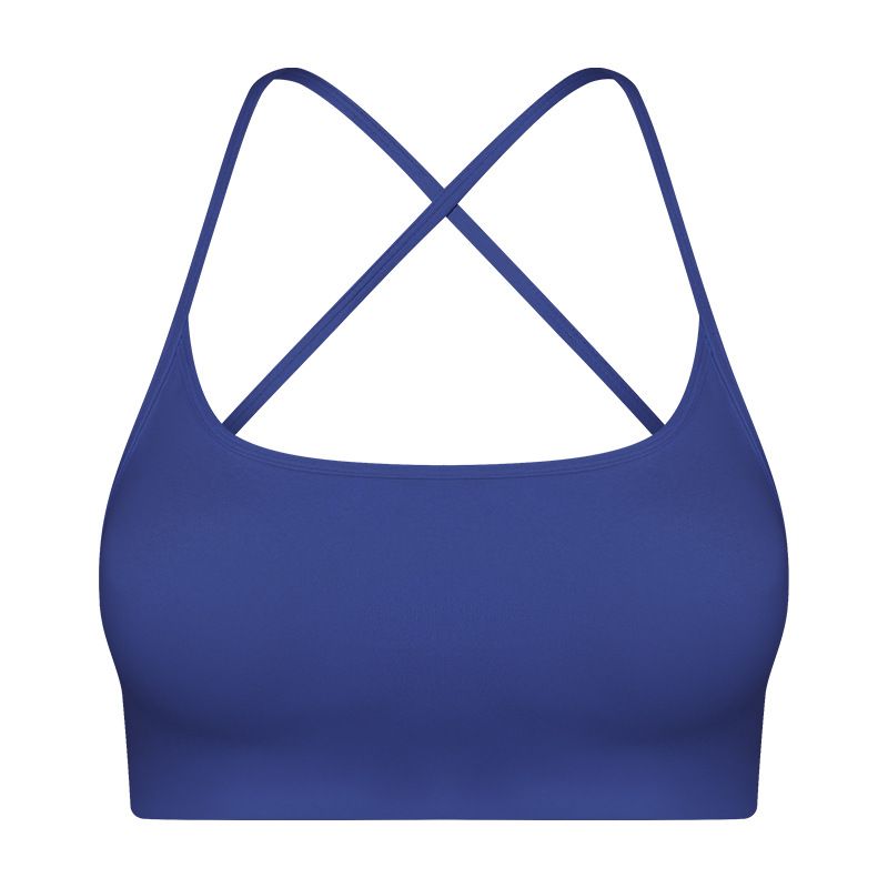 2023 New Cut Out Cross Beauty Back Exercise Underwear Women's Thin Square Collar Workout Top Sexy Yoga Bra Quick-Drying