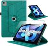 Coque + Verre Trempé Pour iPad Air 4/5e Génération 10,9" - Etui Antichoc Rotatif Synthécuir Vert
