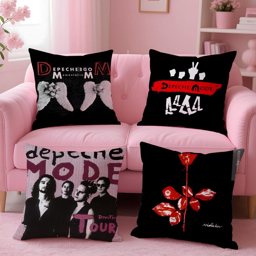 Rock Band D-Depeche Mode Cushion Cover Plush Fabric Soft Double-Sided Printed Sofa Pillow Case Colorfast Home Decor Gift