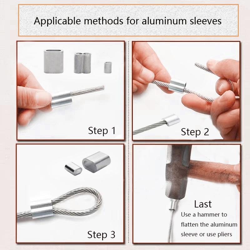5-500pcs Aluminum buckles wire rope round single hole quick chuck aluminum sleeve aluminum chuck oval hole clip
