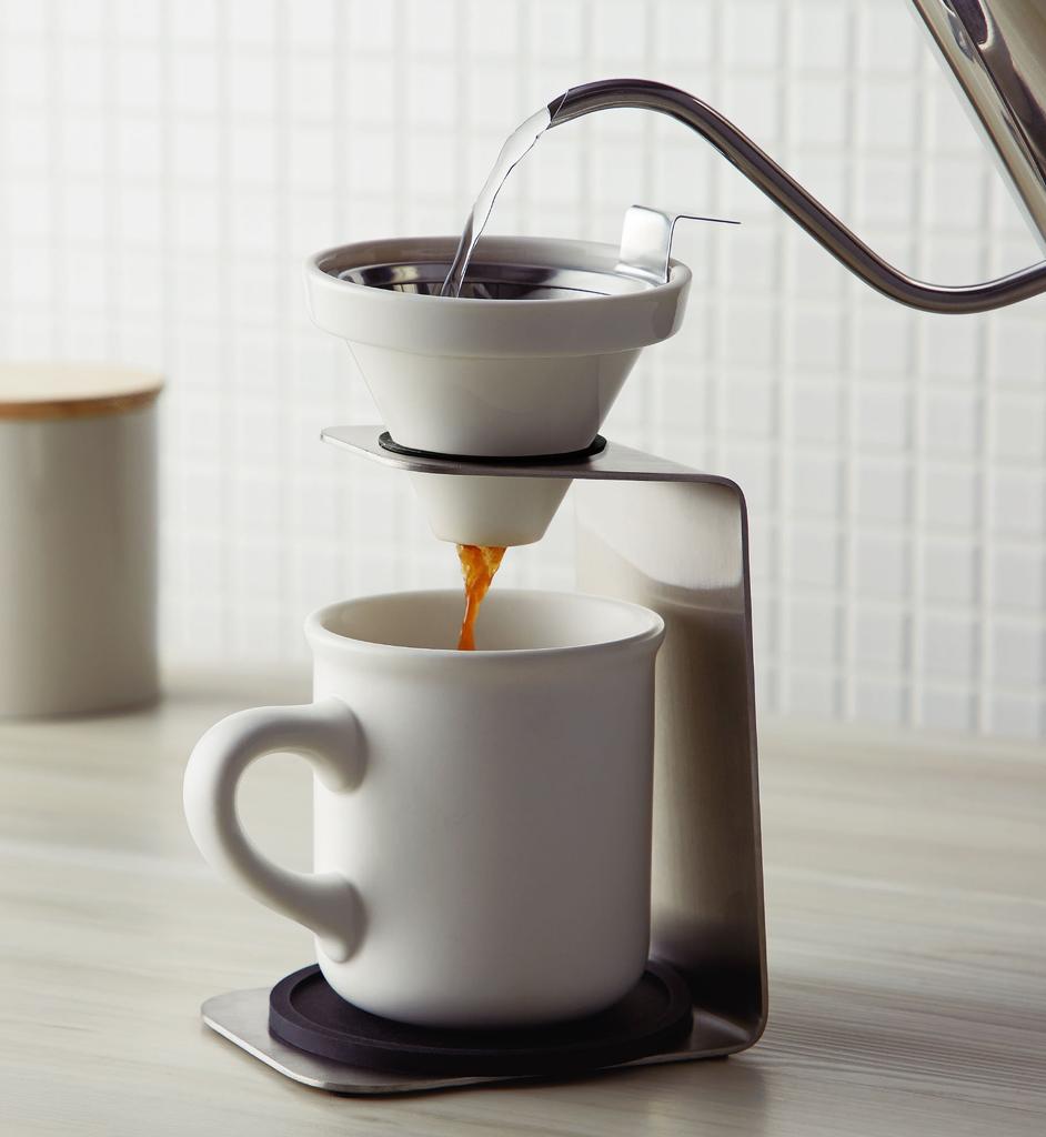 Maebata Brew Coffee Dripper Set 51641 Single-Serve (White)