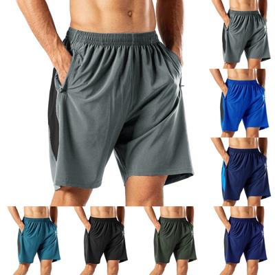 Men's Gym Shorts Quick Dry Lightweight Training Running Jogger Zipper Pockets