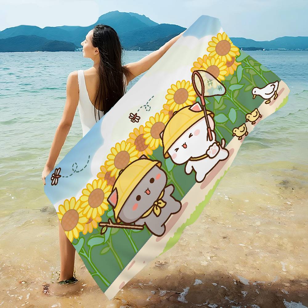 Cartoon B-Bubu Dudu Microfiber Blanket Quick Drying Beach Towels Oversized Printing Super Absorbent Pool Towel Blanket