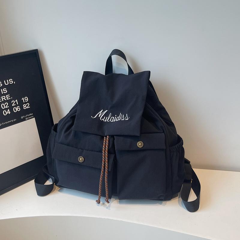 Summer New Casual Solid Color Large-capacity Backpack Fashionable and Popular School Travel Backpack