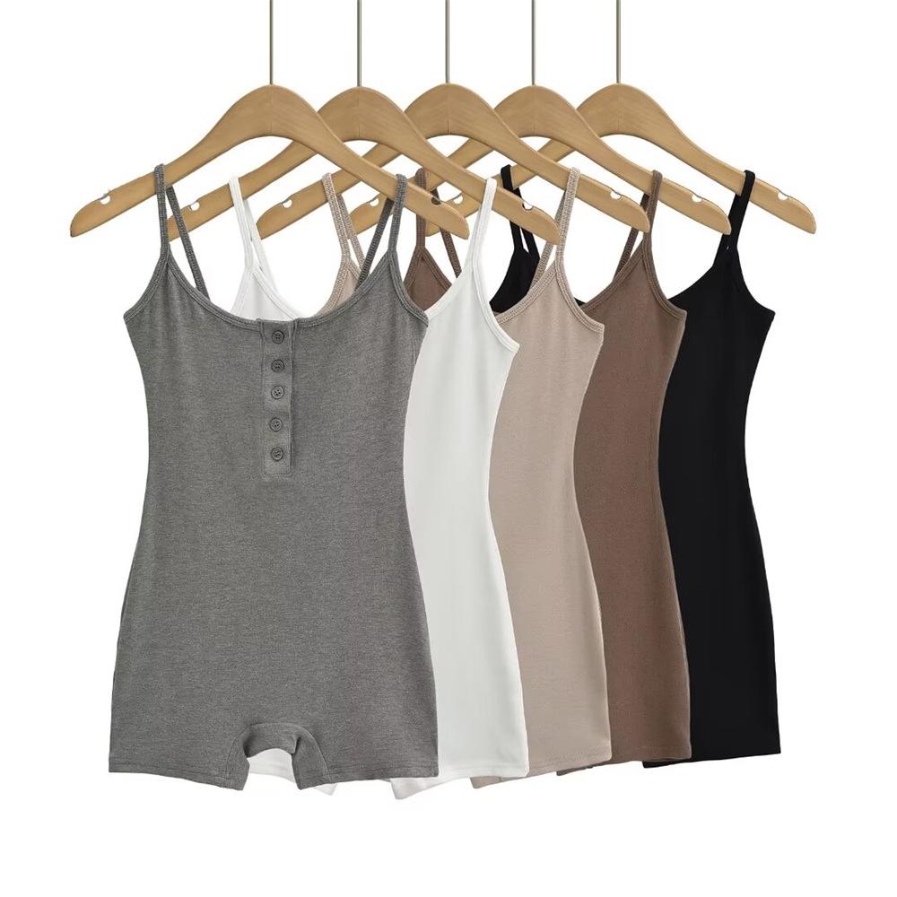 

YPFF Женский модный сексуальный комбинезон-боди без рукавов на тонких бретельках, облегающий Medium белый