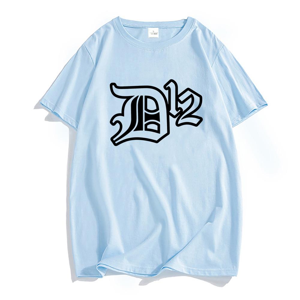 D12 Band Printing T-shirt Grunge Hip Hop Unisex Streetwear Cotton Short Sleeve Male T Shirt Summer Round Neck Mens Tshirt Print