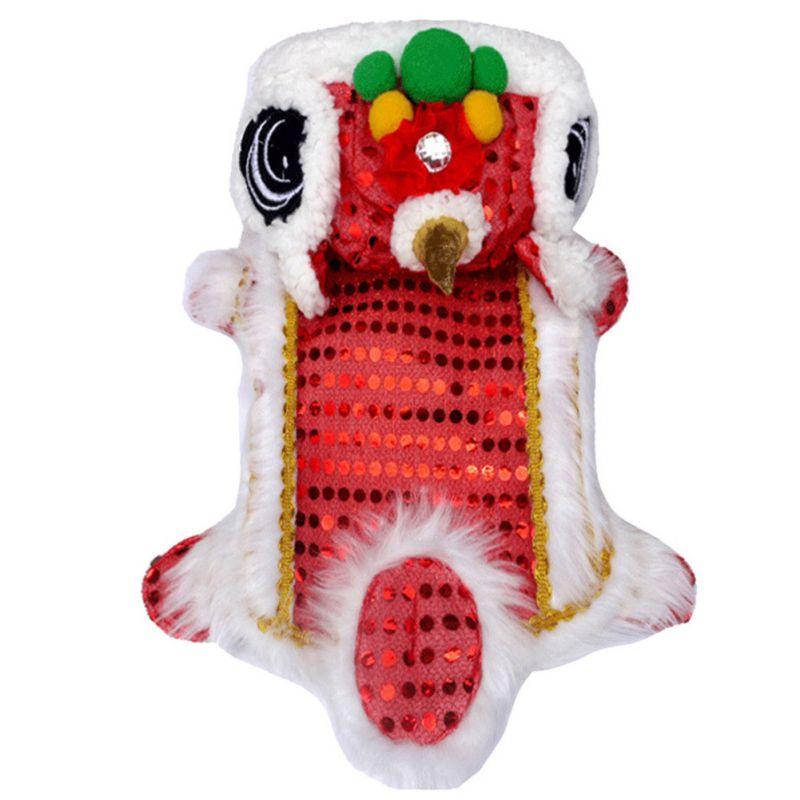 Pet Dog Clothes New Year Chinese Lion Dance Costume Coat For Teddy Costume Small Dog Spring Festival Tang Suit Clothing