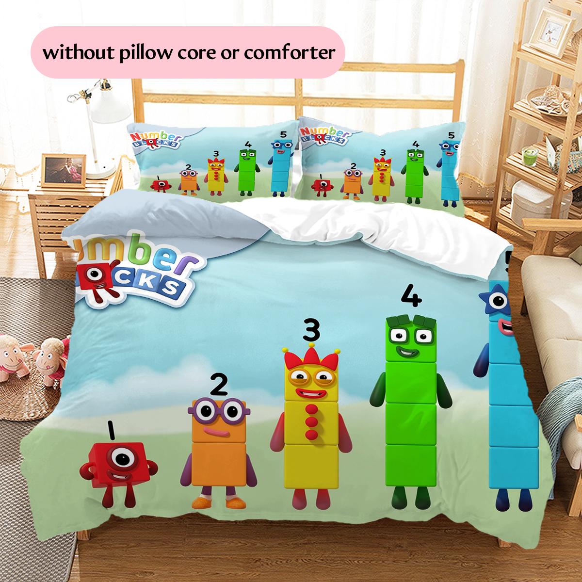 

Numberblocks Pattern Bedding Home Decoration Birthday & Festival Gift (1 * duvet cover + 2 * pillowcase, without core) 135x200cm