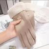 Dámské Zimní Tlusté plyšové rukavice Móda Teplý semiš Venkovní Guantes Dámské Dotykové Řidičské rukavice Sportovní Cyklistické rukavice