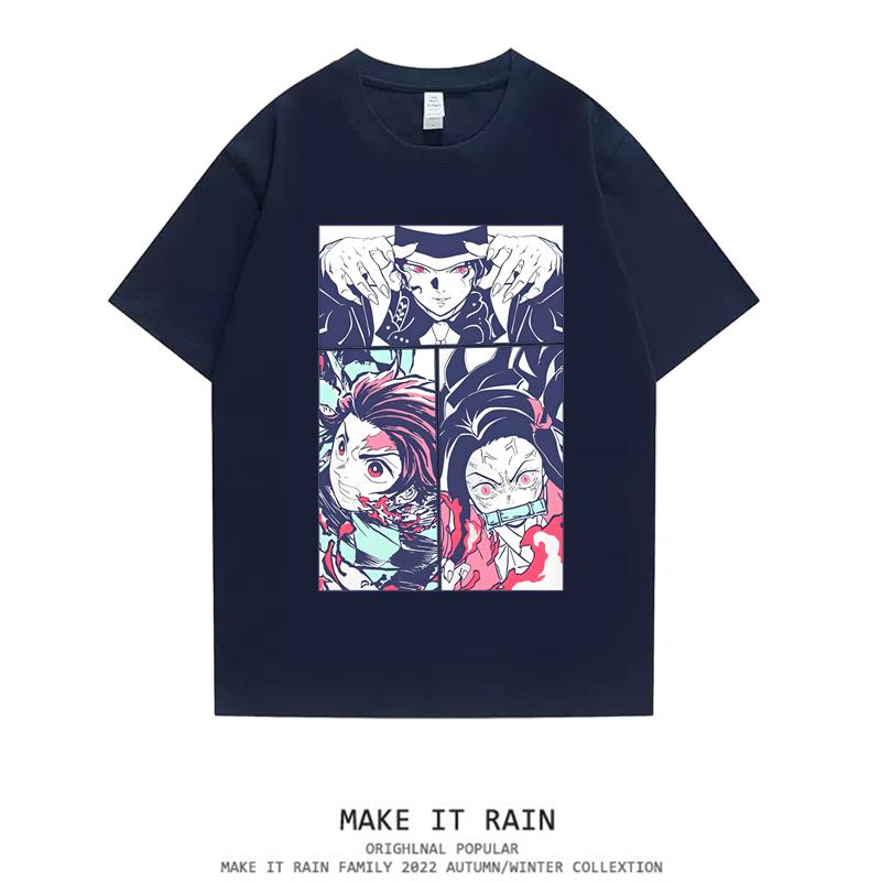Blade of Ghost Extermination Anime Peripheral T-Shirt Second Dimension Men's and Women's Summer Kitchen Tanjiro Popular Leisure