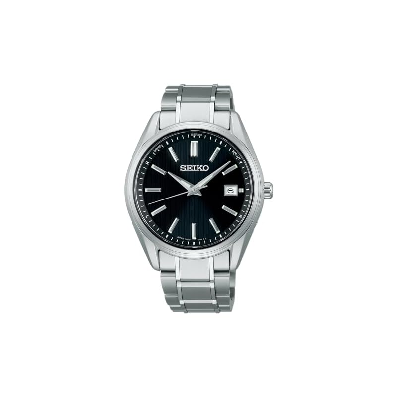 [Seiko Watch] SEIKO SELECTION SBTM341 Japanese-made men's wristwatch, solar-powered, radio-controlled, with date calendar, black dial, sapphire