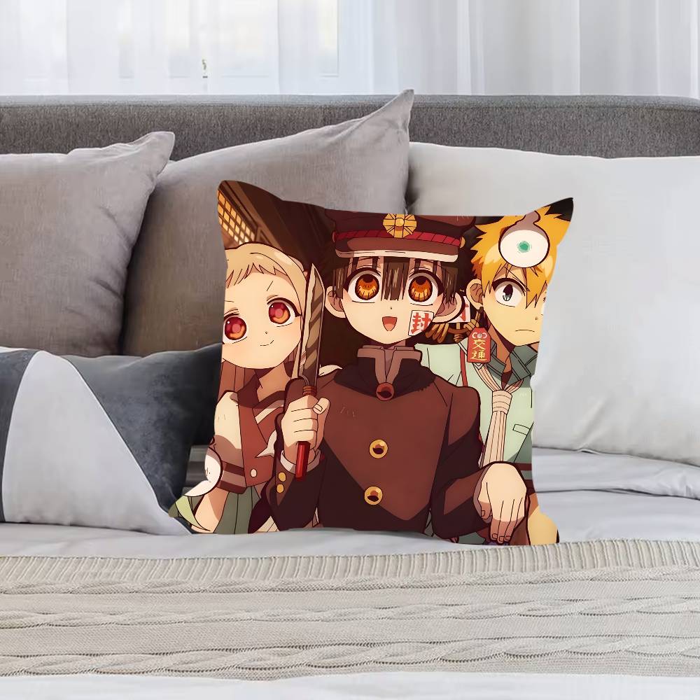Minamoto Kou Yashiro Nene Hanako kun Kissenbezug Milbenabweisender Kissenbezug Verdeckter Reißverschluss Seidiger Kurzplüsch Sofakissenbezug