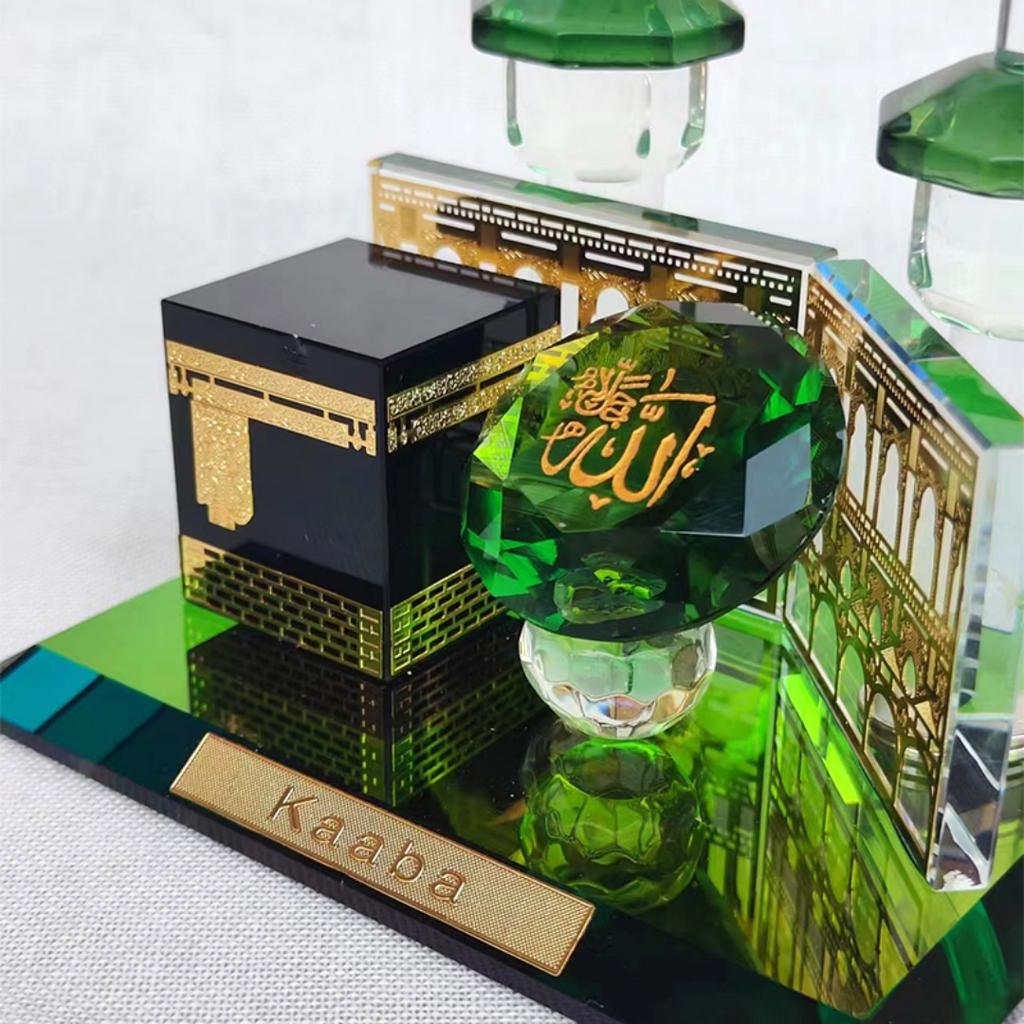 DIY Eid Mubarak Crystal Glass Ornament Night Light Table Decor for Ramadan for Islamic Muslim Party Decorations Eid Crafts