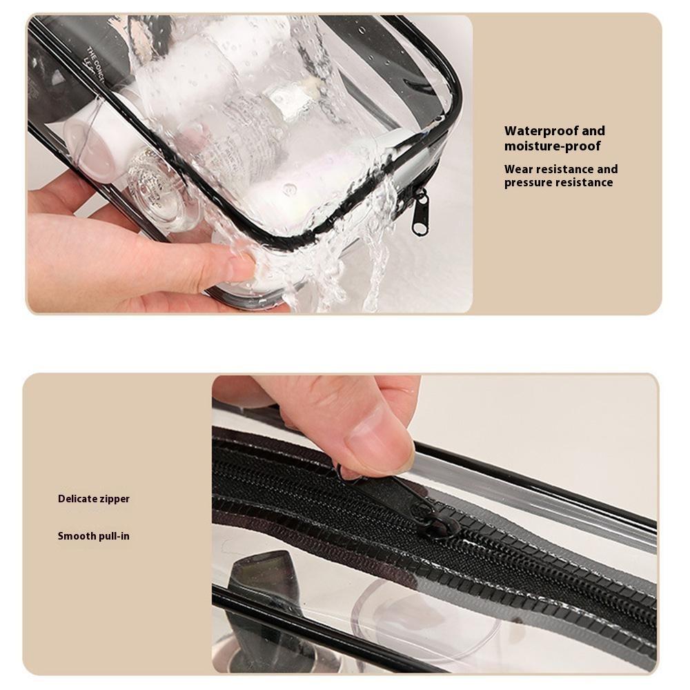 4Pcs Travel Makeup Organizer PVC Waterproof Cosmetic Toiletry Pouch Zipper Storage Bag